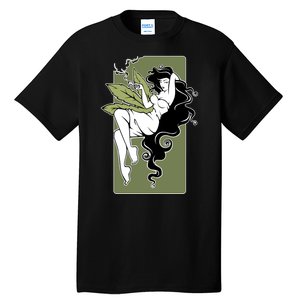 Sexy Lady Smoking Cannabis Dress Tall T-Shirt