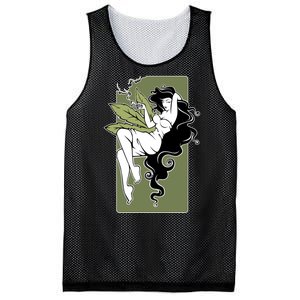 Sexy Lady Smoking Cannabis Dress Mesh Reversible Basketball Jersey Tank