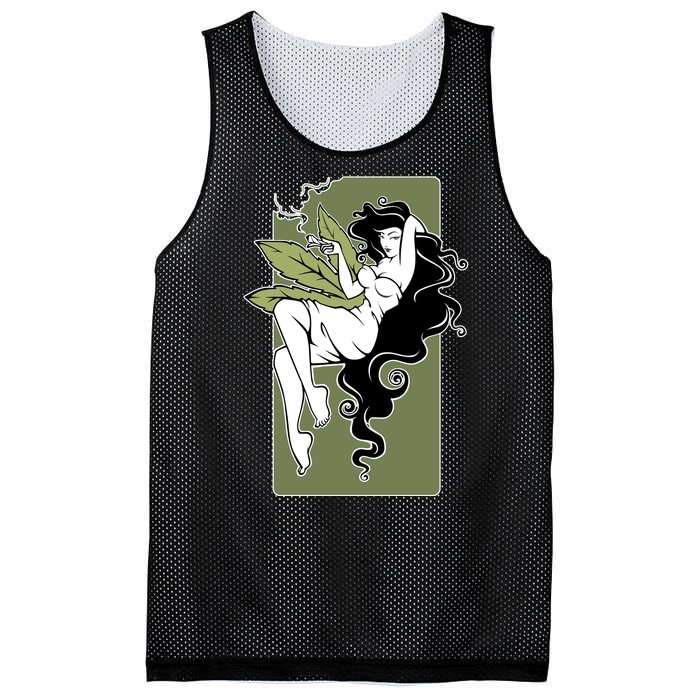 Sexy Lady Smoking Cannabis Dress Mesh Reversible Basketball Jersey Tank