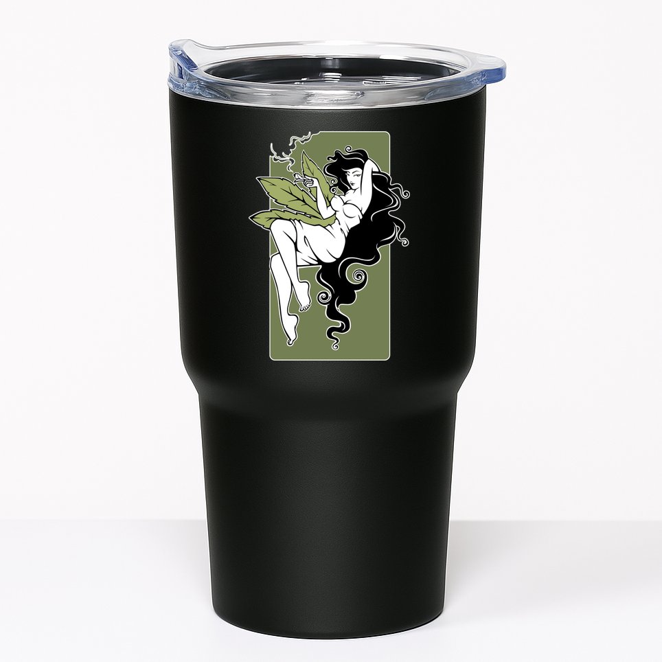 Sexy Lady Smoking Cannabis Dress Tumbler