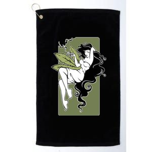 Sexy Lady Smoking Cannabis Dress Platinum Collection Golf Towel