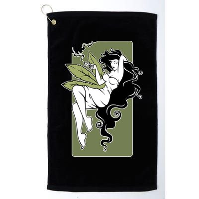 Sexy Lady Smoking Cannabis Dress Golf Towel