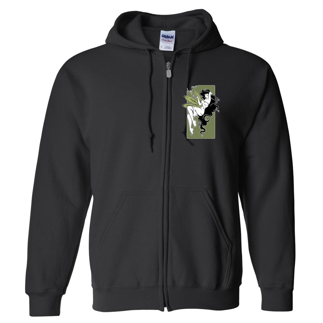Sexy Lady Smoking Cannabis Dress Full Zip Hoodie
