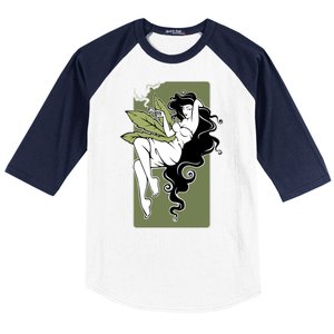 Sexy Lady Smoking Cannabis Dress Baseball Sleeve Shirt