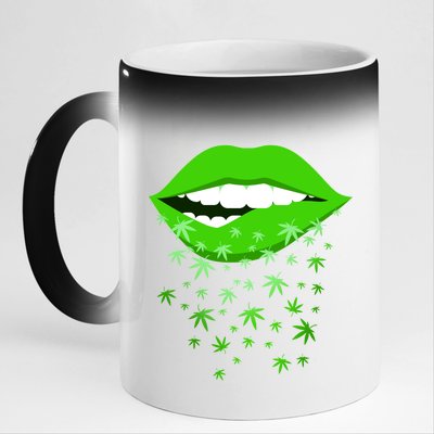 Sexy Lips Cannabis Marijuana Weed 11oz Black Color Changing Mug