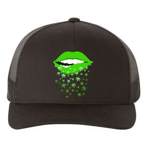 Sexy Lips Cannabis Marijuana Weed Yupoong Adult 5-Panel Trucker Hat