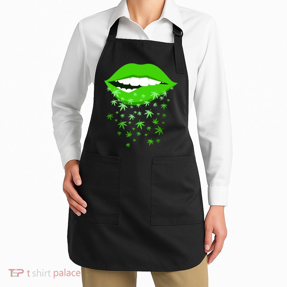 Sexy Lips Cannabis Marijuana Weed Apron