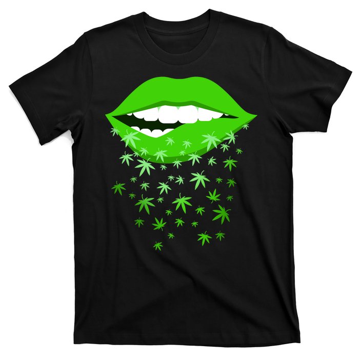 Sexy Lips Cannabis Marijuana Weed T-Shirt