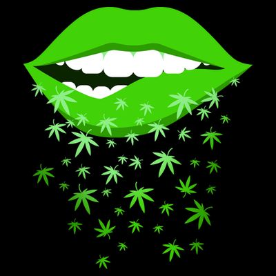 Sexy Lips Cannabis Marijuana Weed T-Shirt
