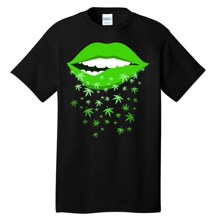 Sexy Lips Cannabis Marijuana Weed Tall T-Shirt