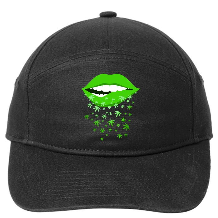 Sexy Lips Cannabis Marijuana Weed 7-Panel Snapback Hat