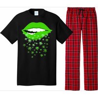 Sexy Lips Cannabis Marijuana Weed Pajama Set