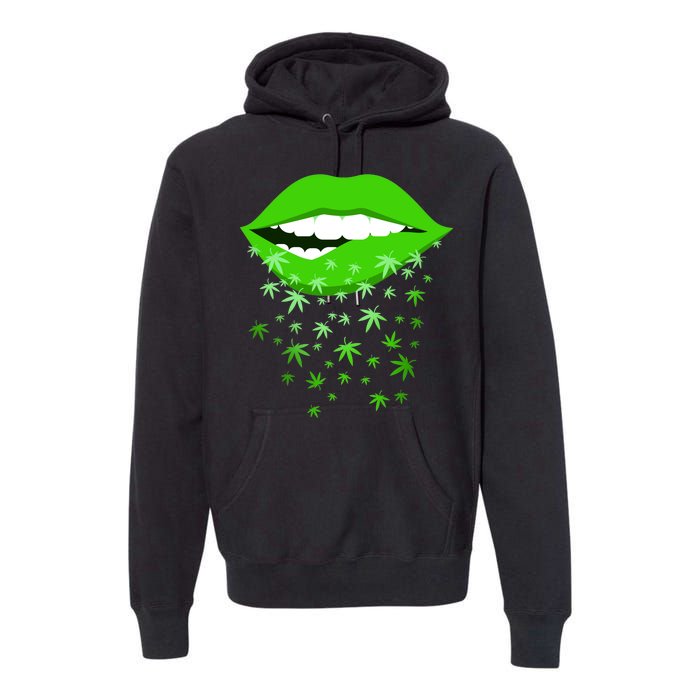 Sexy Lips Cannabis Marijuana Weed Premium Hoodie