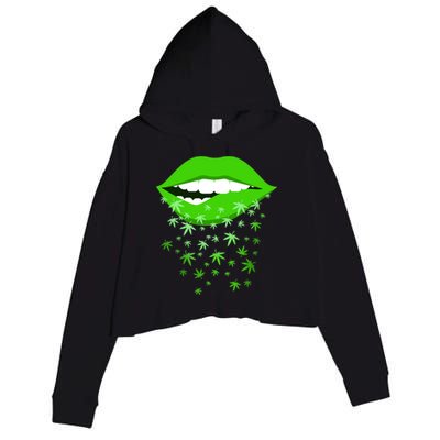 Sexy Lips Cannabis Marijuana Weed Crop Fleece Hoodie