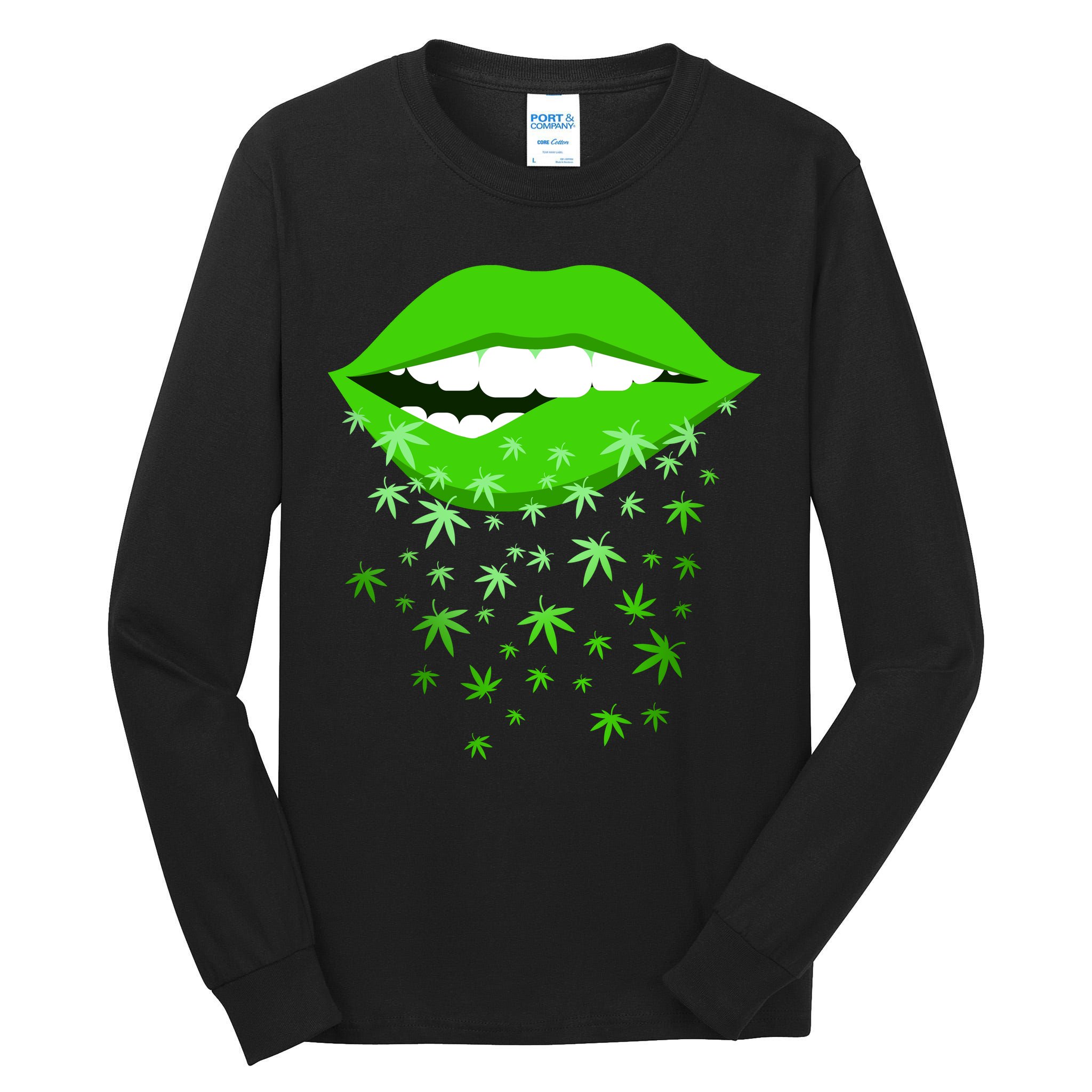Sexy Lips Cannabis Marijuana Weed Tall Long Sleeve T-Shirt