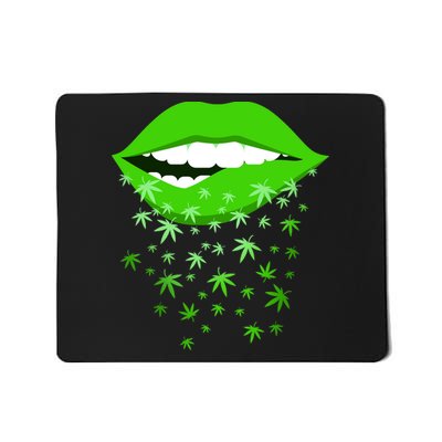 Sexy Lips Cannabis Marijuana Weed Mousepad