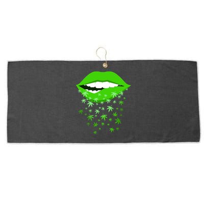 Sexy Lips Cannabis Marijuana Weed Large Microfiber Waffle Golf Towel