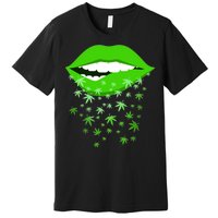 Sexy Lips Cannabis Marijuana Weed Premium T-Shirt