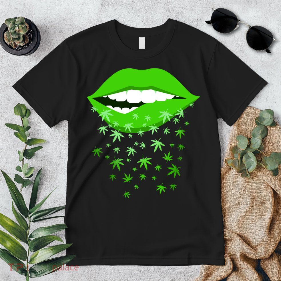 Sexy Lips Cannabis Marijuana Weed Premium T-Shirt