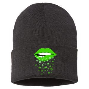 Sexy Lips Cannabis Marijuana Weed Sustainable Knit Beanie