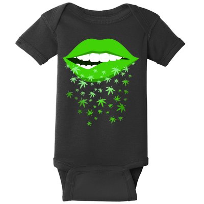 Sexy Lips Cannabis Marijuana Weed Baby Bodysuit