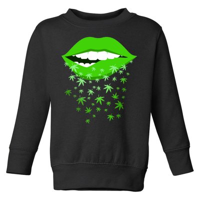 Sexy Lips Cannabis Marijuana Weed Toddler Sweatshirt