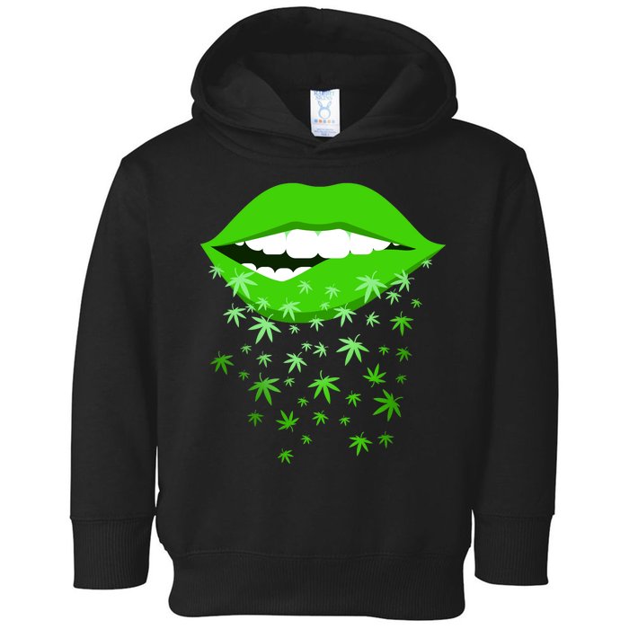 Sexy Lips Cannabis Marijuana Weed Toddler Hoodie