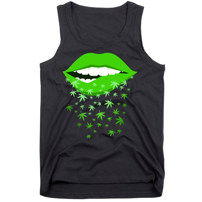 Sexy Lips Cannabis Marijuana Weed Tank Top