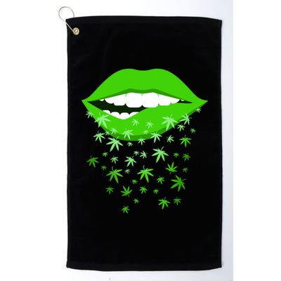 Sexy Lips Cannabis Marijuana Weed Platinum Collection Golf Towel