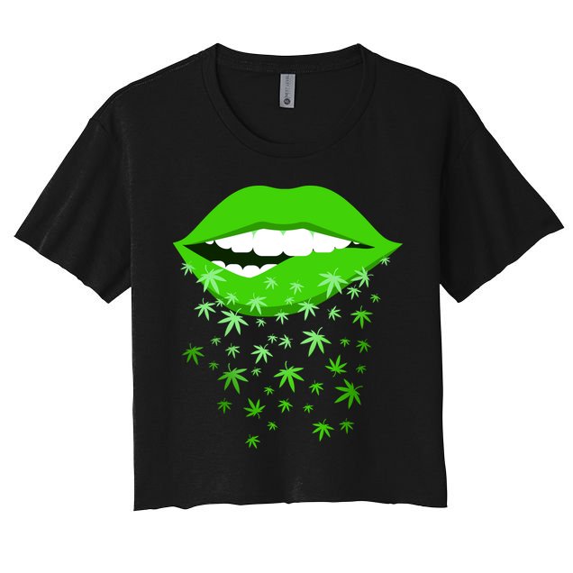 Sexy Lips Cannabis Marijuana Weed Crop Top