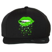 Sexy Lips Cannabis Marijuana Weed Wool Snapback Cap