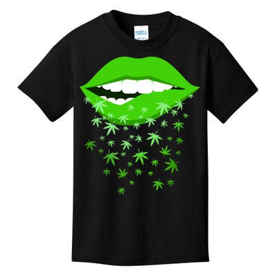 Sexy Lips Cannabis Marijuana Weed Kids T-Shirt