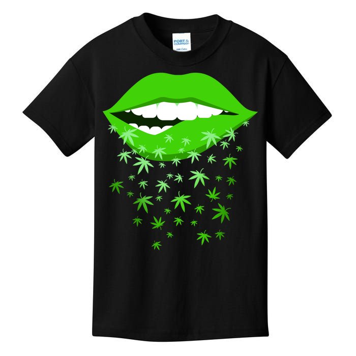 Sexy Lips Cannabis Marijuana Weed Kids T-Shirt