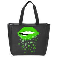 Sexy Lips Cannabis Marijuana Weed Zip Tote Bag