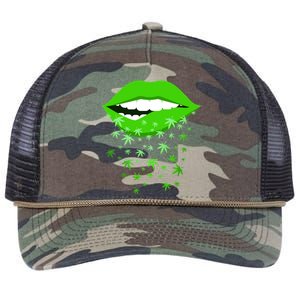 Sexy Lips Cannabis Marijuana Weed Retro Rope Trucker Hat Cap