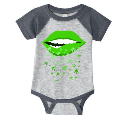 Sexy Lips Cannabis Marijuana Weed Infant Baby Jersey Bodysuit