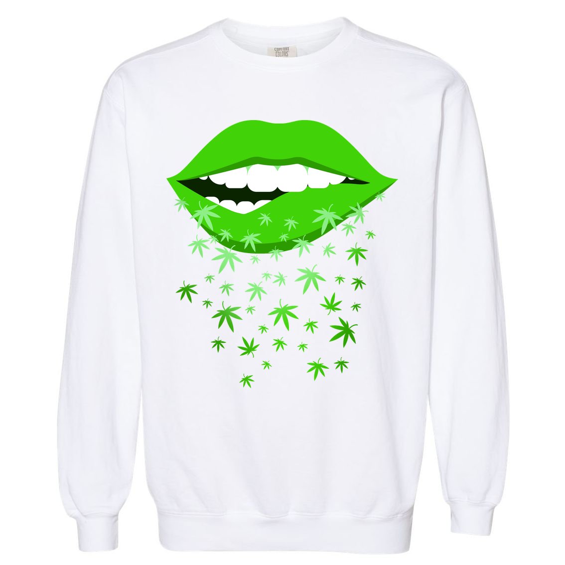 Sexy Lips Cannabis Marijuana Weed Garment-Dyed Sweatshirt