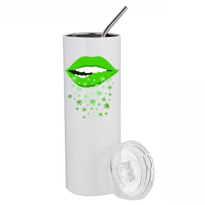 Sexy Lips Cannabis Marijuana Weed Stainless Steel Tumbler