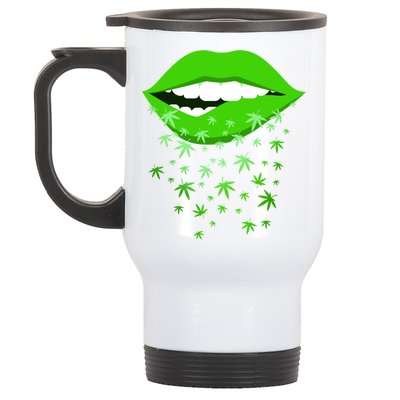 Sexy Lips Cannabis Marijuana Weed Stainless Steel Travel Mug