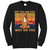 S Eff You See Kay Why Oh You Funny Pitbull Dog Yoga Vintage V Neck Sweatshirt