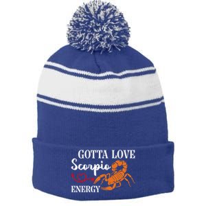 Scorpio Energy Zodiac Signs Scorpio Gift Stripe Pom Pom Beanie