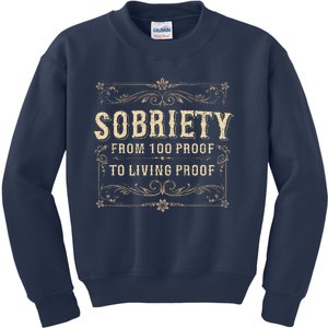 Sobriety Form 100 Proof To Living Proof Sober Aa Na Recovery Kids Sweatshirt