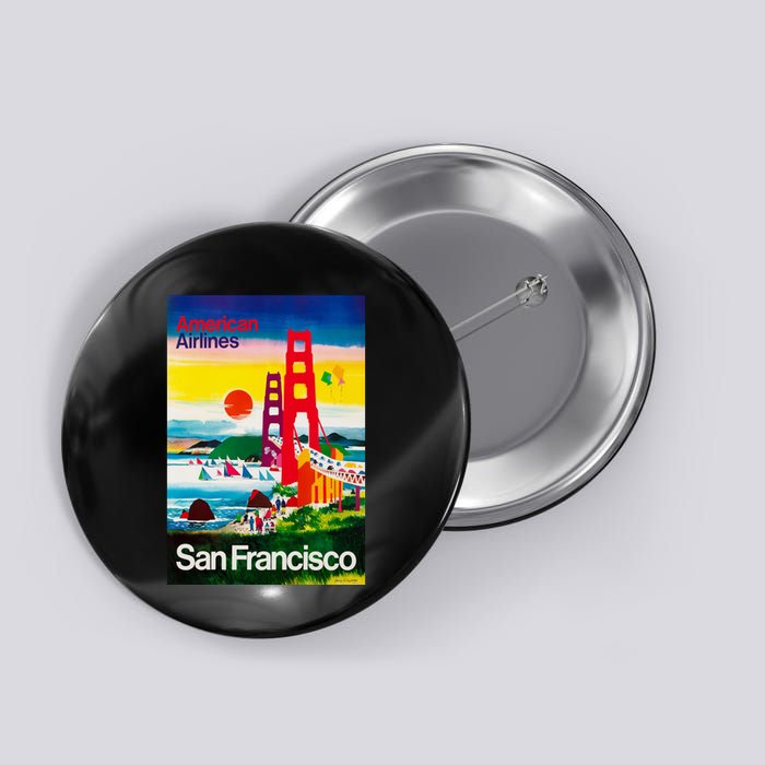 San Francisco 1971 Vintage Travel Poster Button