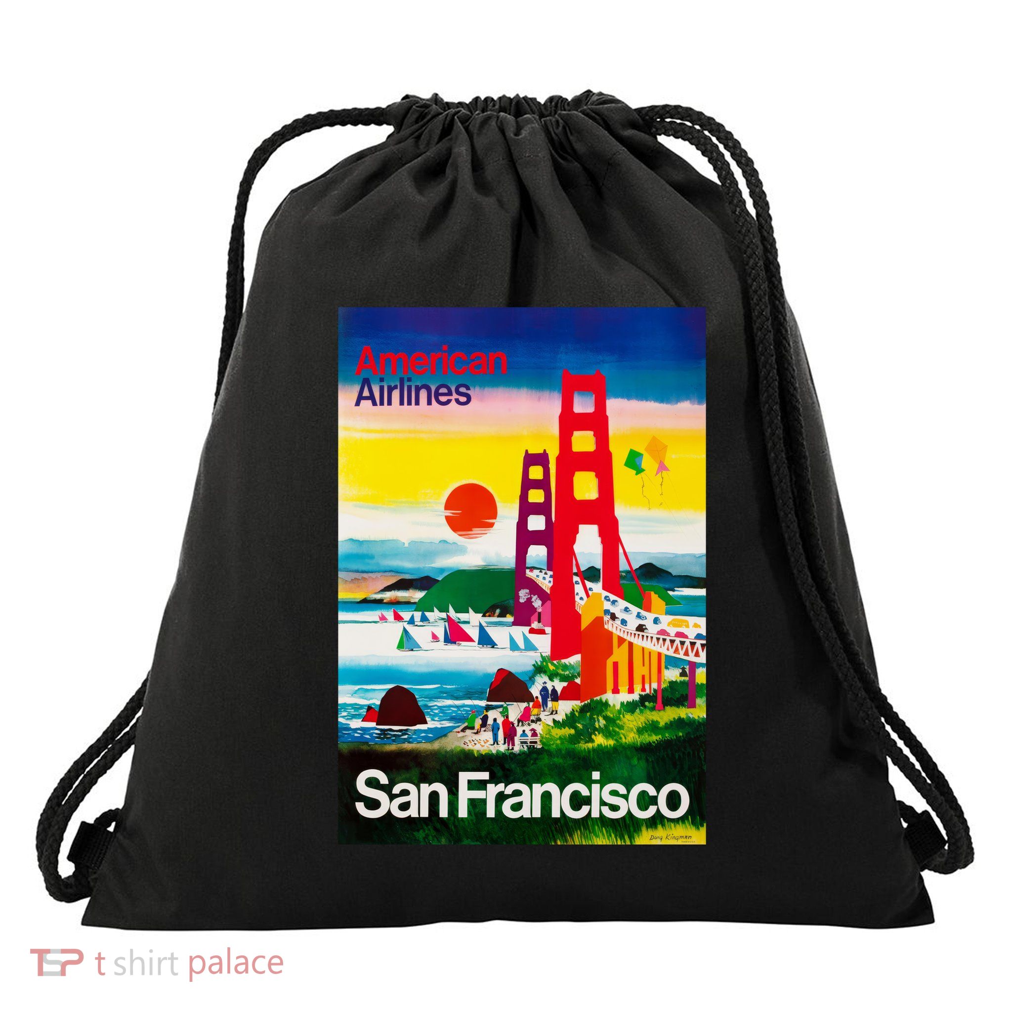 San Francisco 1971 Vintage Travel Poster Drawstring Bag