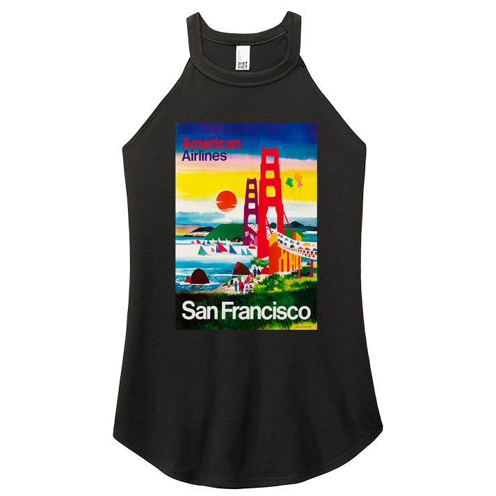 San Francisco 1971 Vintage Travel Poster Women's Perfect Tri Rocker Tank