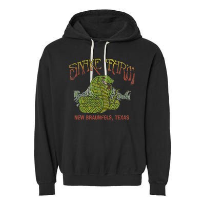 Snake Farm 1967 New Braunfels Vintage Cobra Reptiles Lover Garment-Dyed Fleece Hoodie