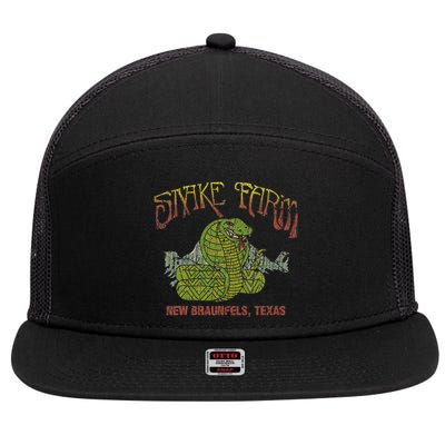 Snake Farm 1967 New Braunfels Vintage Cobra Reptiles Lover 7 Panel Mesh Trucker Snapback Hat