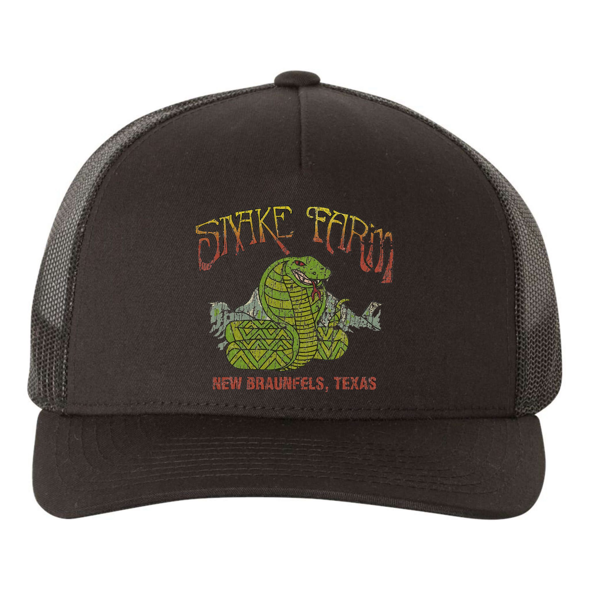 Snake Farm 1967 New Braunfels Vintage Cobra Reptiles Lover Yupoong Adult 5-Panel Trucker Hat