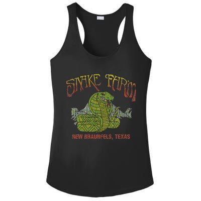 Snake Farm 1967 New Braunfels Vintage Cobra Reptiles Lover Ladies PosiCharge Competitor Racerback Tank