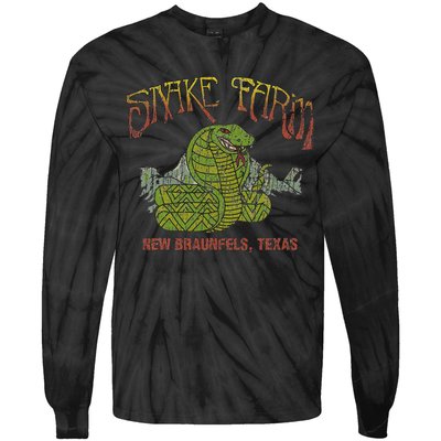 Snake Farm 1967 New Braunfels Vintage Cobra Reptiles Lover Tie-Dye Long Sleeve Shirt